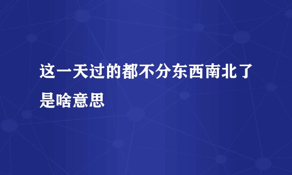 这一天过的都不分东西南北了是啥意思