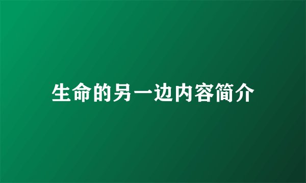 生命的另一边内容简介