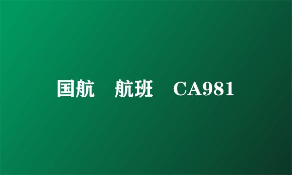 国航 航班 CA981