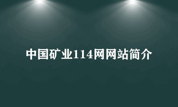 中国矿业114网网站简介