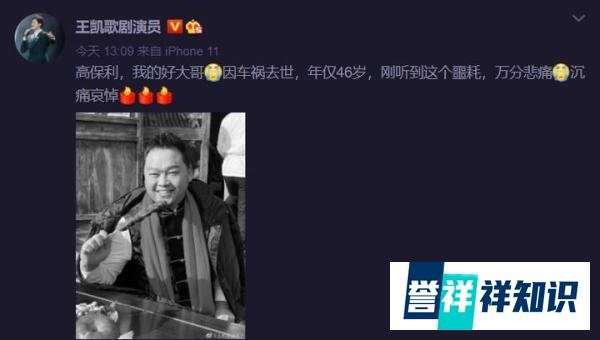46岁艺术家高保利遭车祸去世,王凯、龚琳娜发文悼念:非常难过