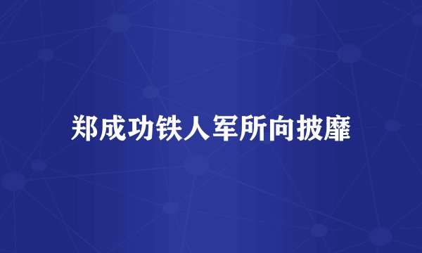 郑成功铁人军所向披靡