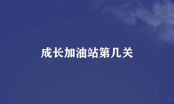 成长加油站第几关