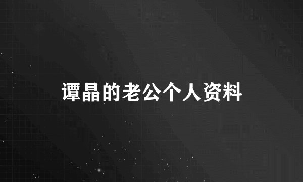 谭晶的老公个人资料