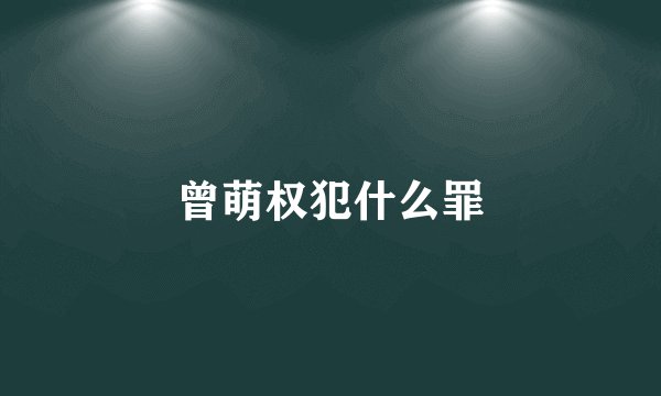 曾萌权犯什么罪