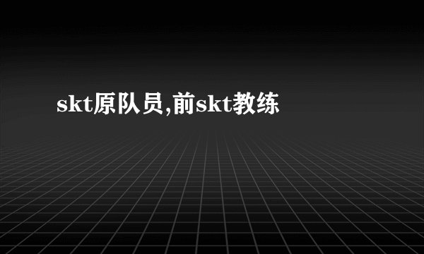 skt原队员,前skt教练