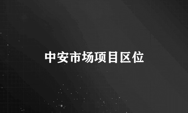 中安市场项目区位