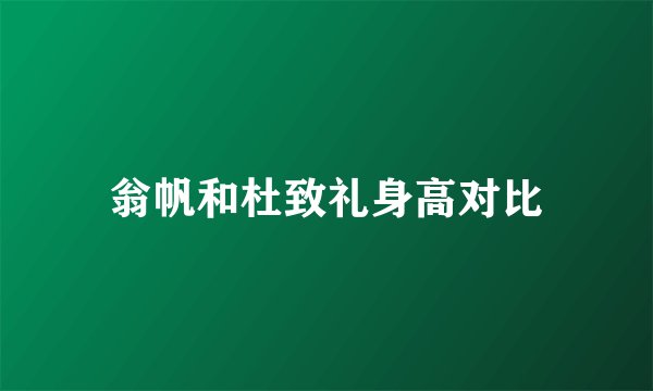 翁帆和杜致礼身高对比