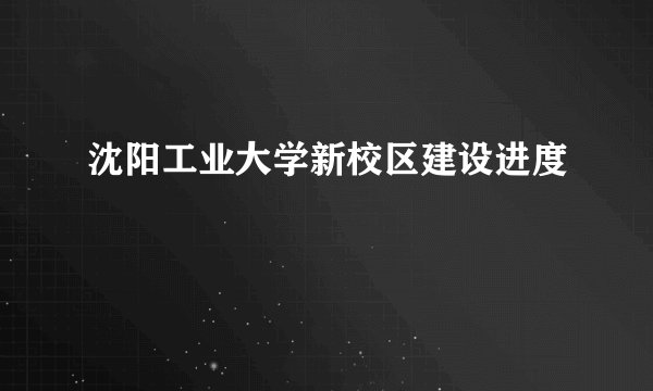 沈阳工业大学新校区建设进度