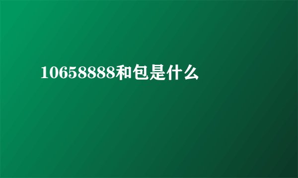 10658888和包是什么