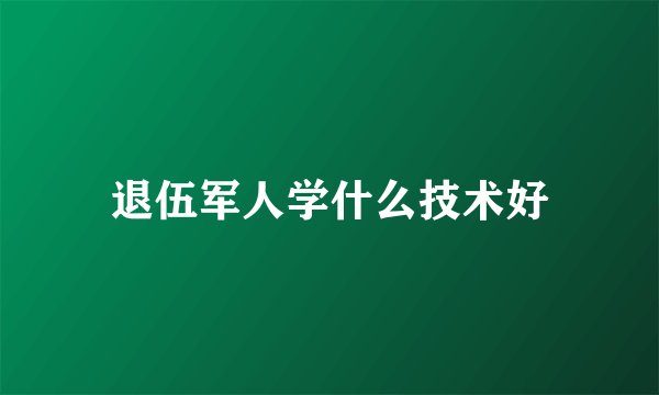 退伍军人学什么技术好