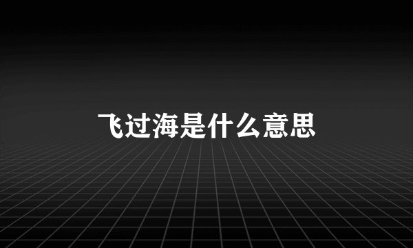 飞过海是什么意思