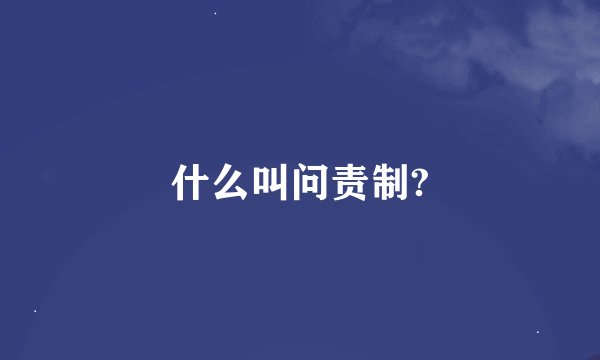 什么叫问责制?