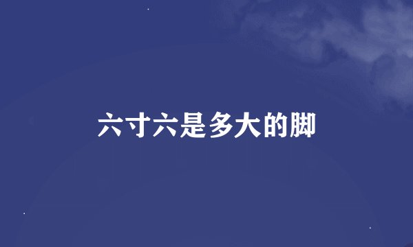 六寸六是多大的脚