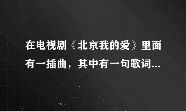 在电视剧《北京我的爱》里面有一插曲，其中有一句歌词是“我在风吹乱头发的街上寻找着幸福”是什么歌，谢