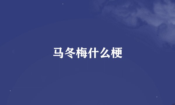 马冬梅什么梗