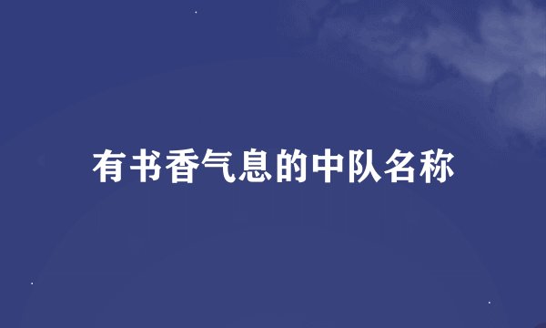 有书香气息的中队名称