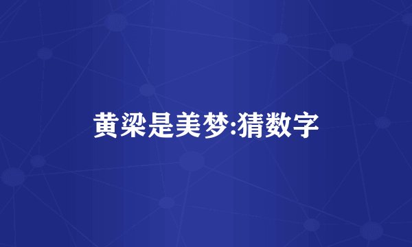 黄梁是美梦:猜数字