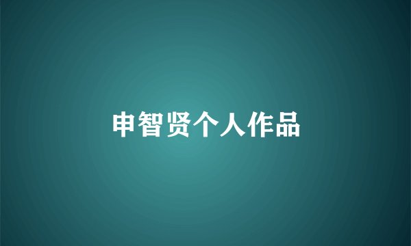 申智贤个人作品