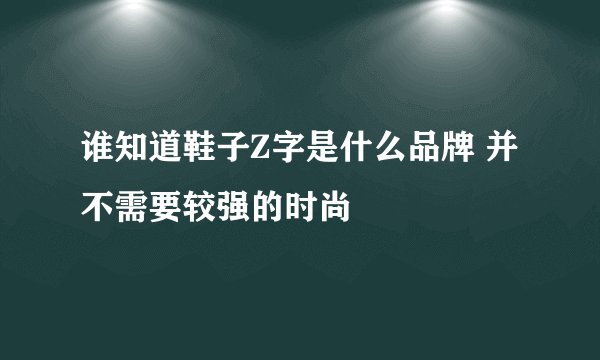 谁知道鞋子Z字是什么品牌 并不需要较强的时尚