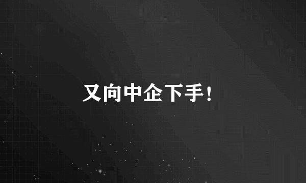 又向中企下手！