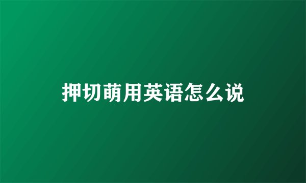 押切萌用英语怎么说