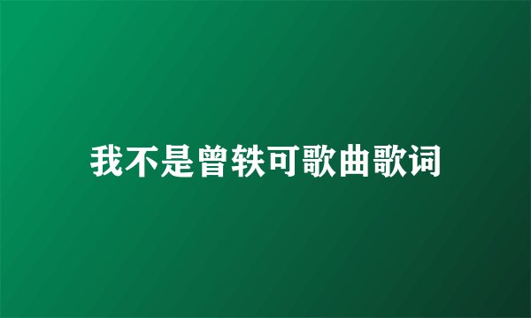 我不是曾轶可歌曲歌词