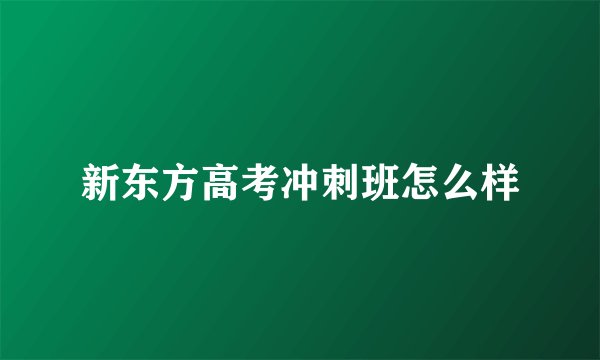 新东方高考冲刺班怎么样