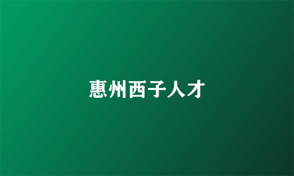 惠州西子人才
