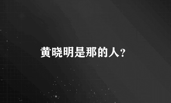 黄晓明是那的人？