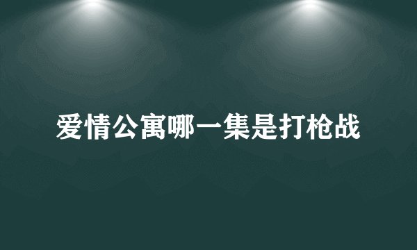 爱情公寓哪一集是打枪战