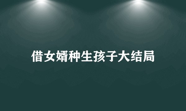 借女婿种生孩子大结局
