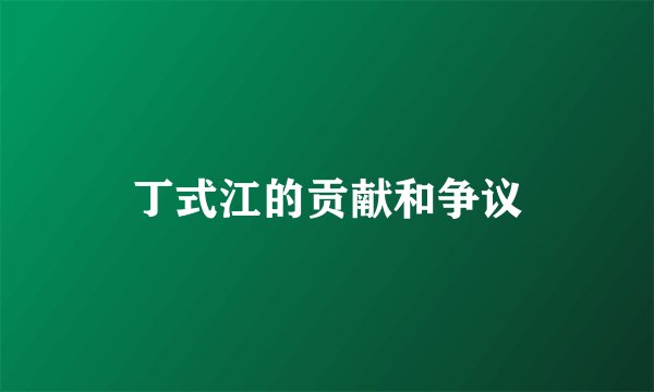 丁式江的贡献和争议
