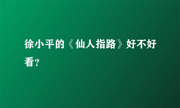 徐小平的《仙人指路》好不好看？