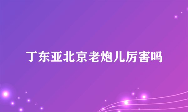 丁东亚北京老炮儿厉害吗