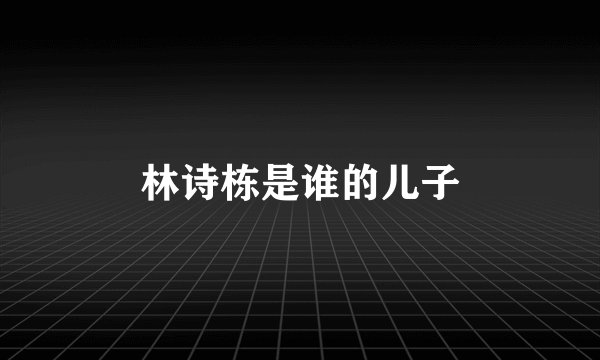 林诗栋是谁的儿子