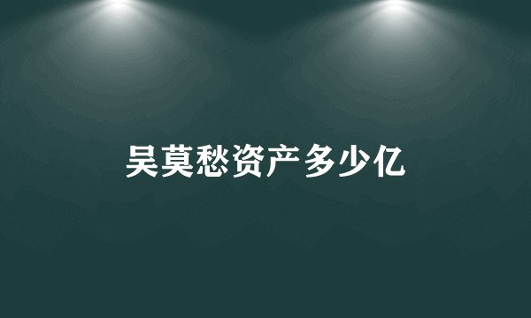 吴莫愁资产多少亿