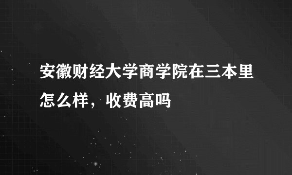 安徽财经大学商学院在三本里怎么样,收费高吗