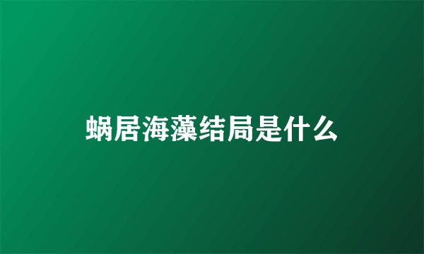 蜗居海藻结局是什么