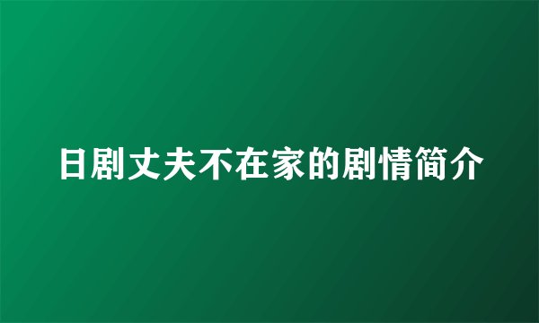 日剧丈夫不在家的剧情简介