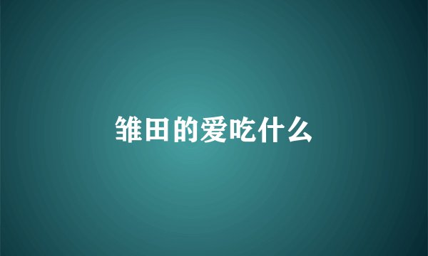 雏田的爱吃什么