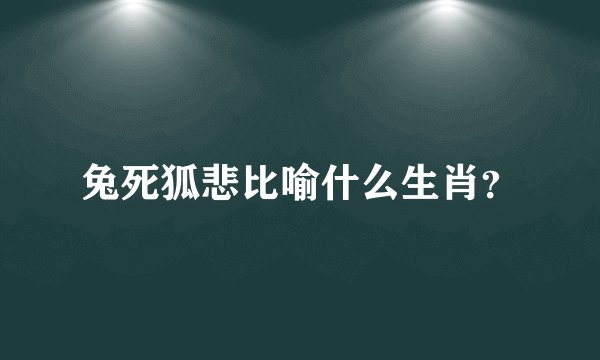 兔死狐悲比喻什么生肖？