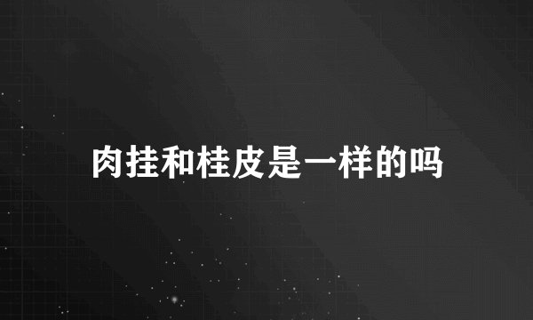 肉挂和桂皮是一样的吗