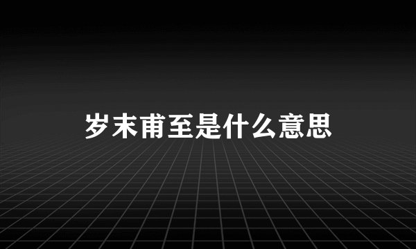 岁末甫至是什么意思