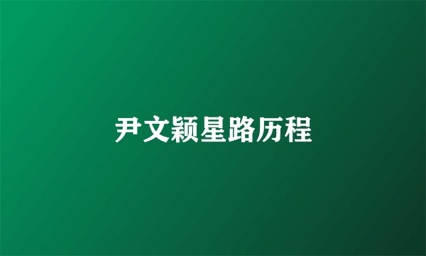 尹文颖星路历程