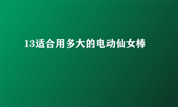 13适合用多大的电动仙女棒