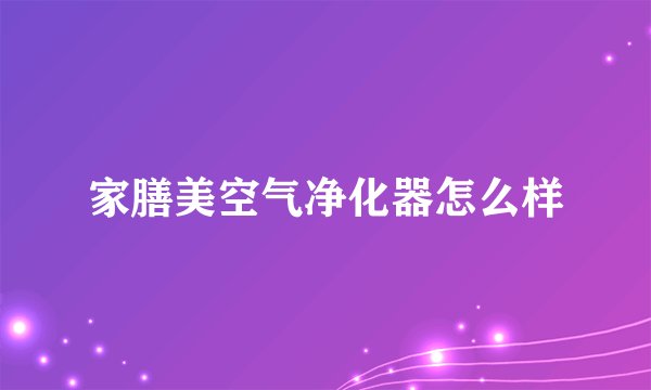 家膳美空气净化器怎么样