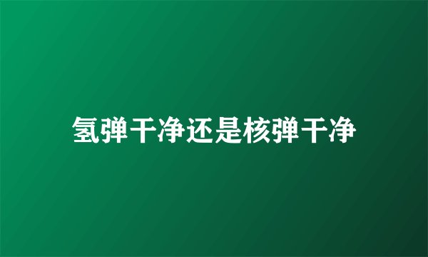氢弹干净还是核弹干净