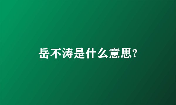 岳不涛是什么意思?
