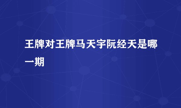 王牌对王牌马天宇阮经天是哪一期